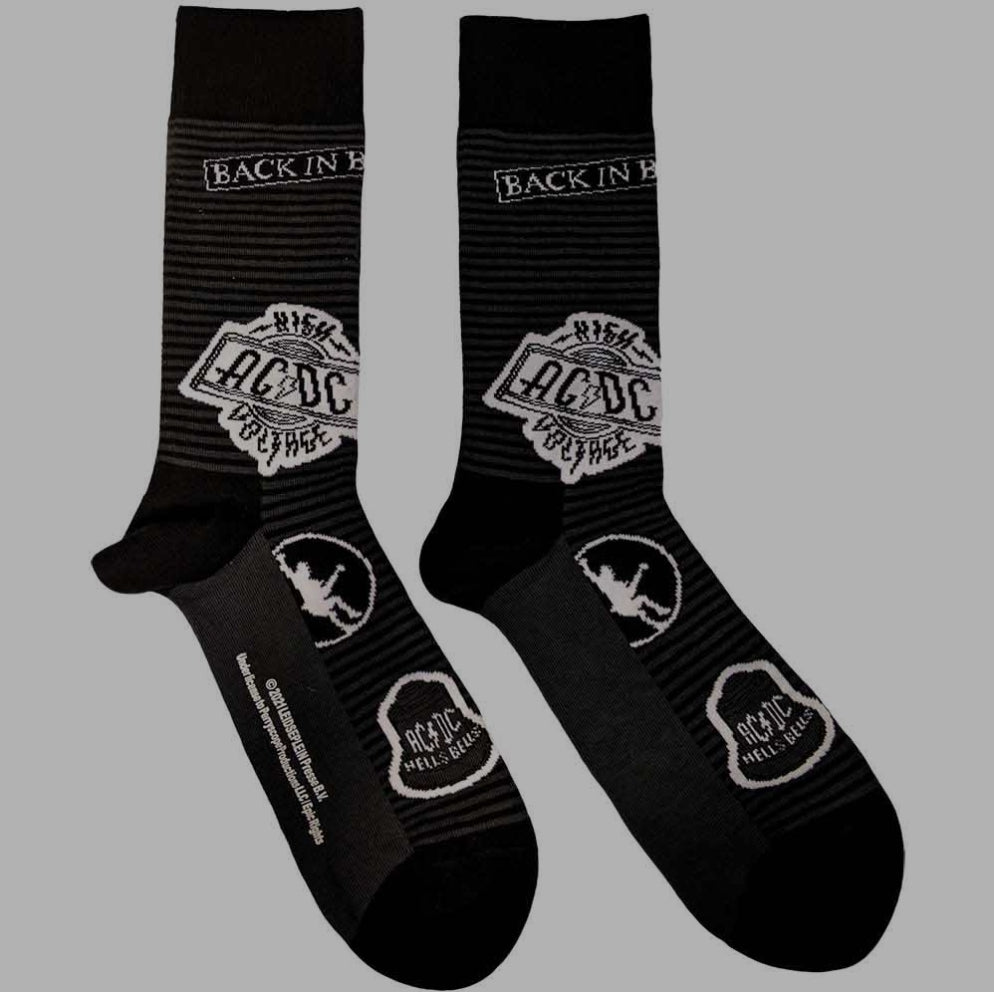 AC/DC Icons Ankle Socks – Official Licensed Black Socks