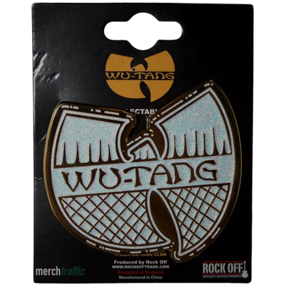 Official Licensed Wu-Tang Clan 'Black & Gold Logo' Pin Badge - Antiqued Gold Plated (White Available)
