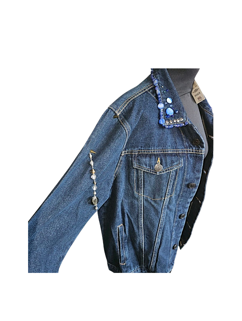 Customised Official Rolling Stones Denim Jacket - Size L