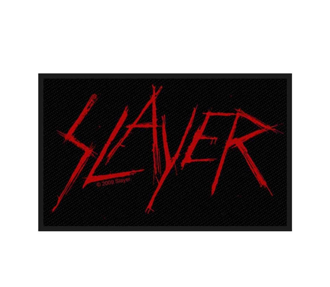 Official Slayer 'Scratched Logo' Woven Patch - Sew-On Red SLASH! | Metal Gift