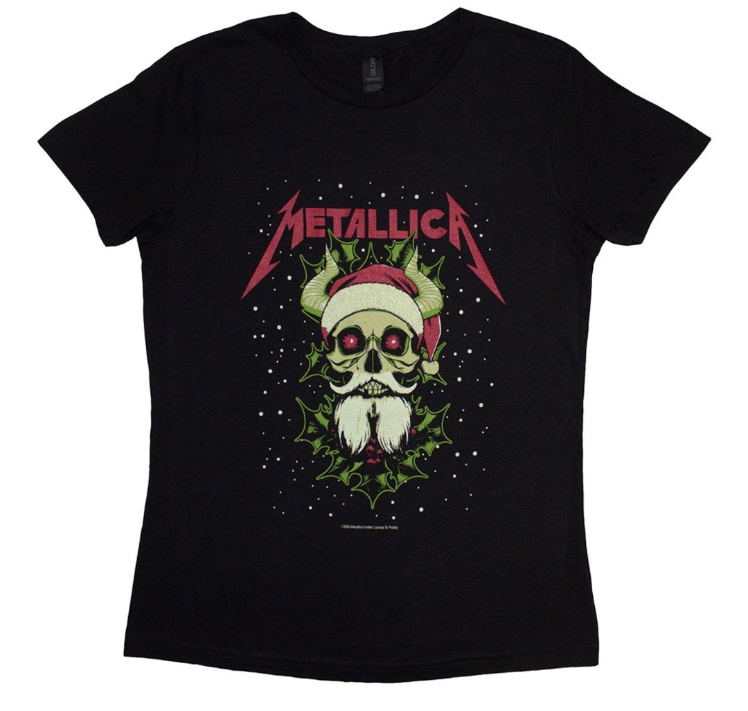 Metallica - Santa Horns Ladies T-Shirt Black (Official Licensed)