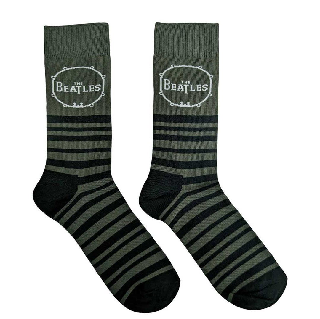 Official The Beatles 'Drum & Stripes' Ankle Socks - UK 6-11 Fab! | Rock Gift