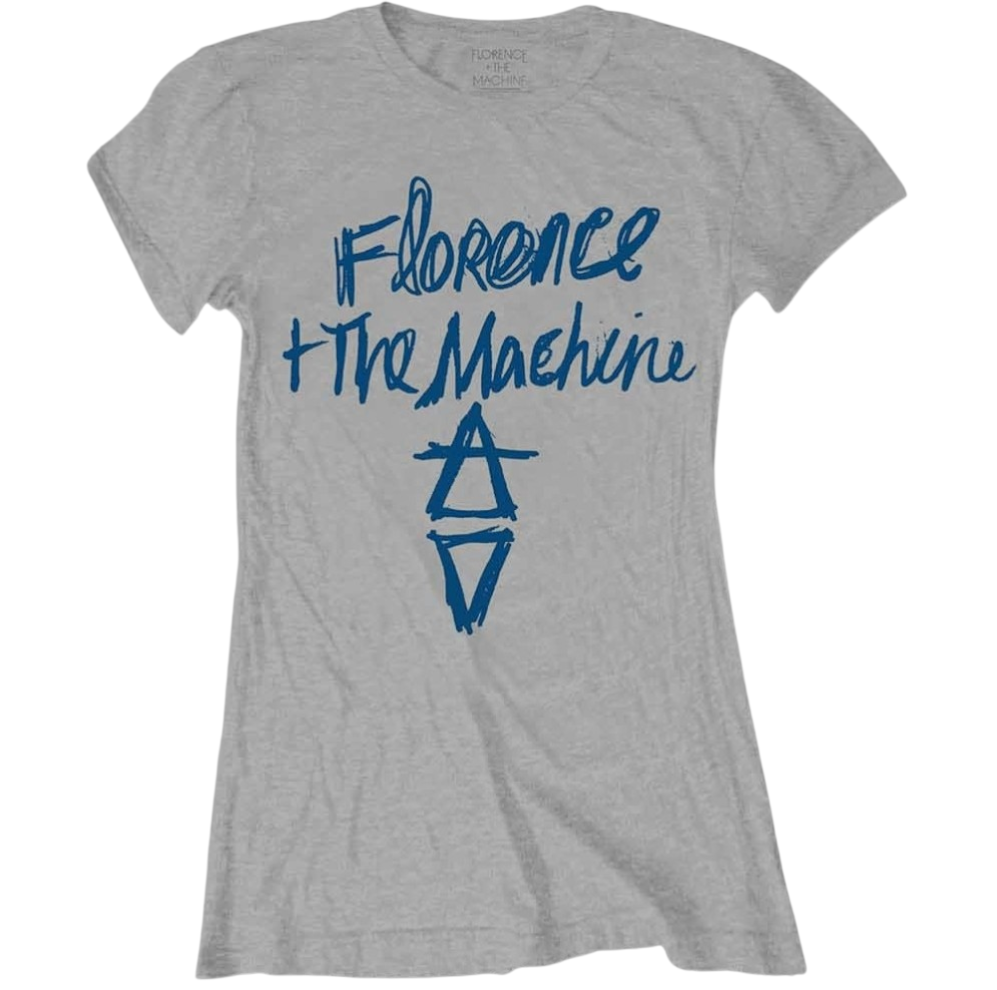 Official Licensed Florence + The Machine 'Hand Drawn Logo' Ladies T-Shirt - White Front Print