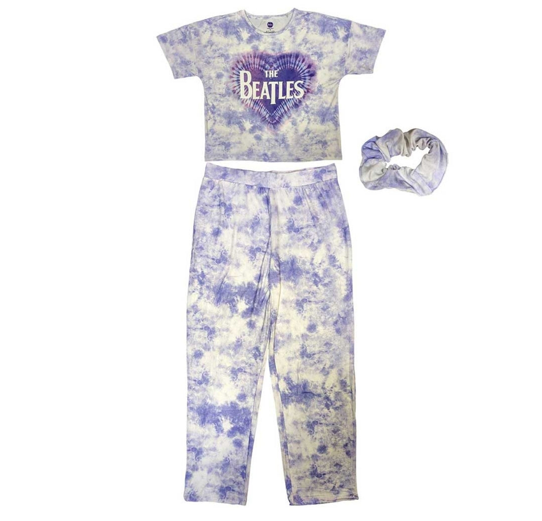 Official Beatles 'Heart & Drop T Logo' Short-Sleeve Pyjamas - Last Chance! | Fab Christmas Eve Box PJ