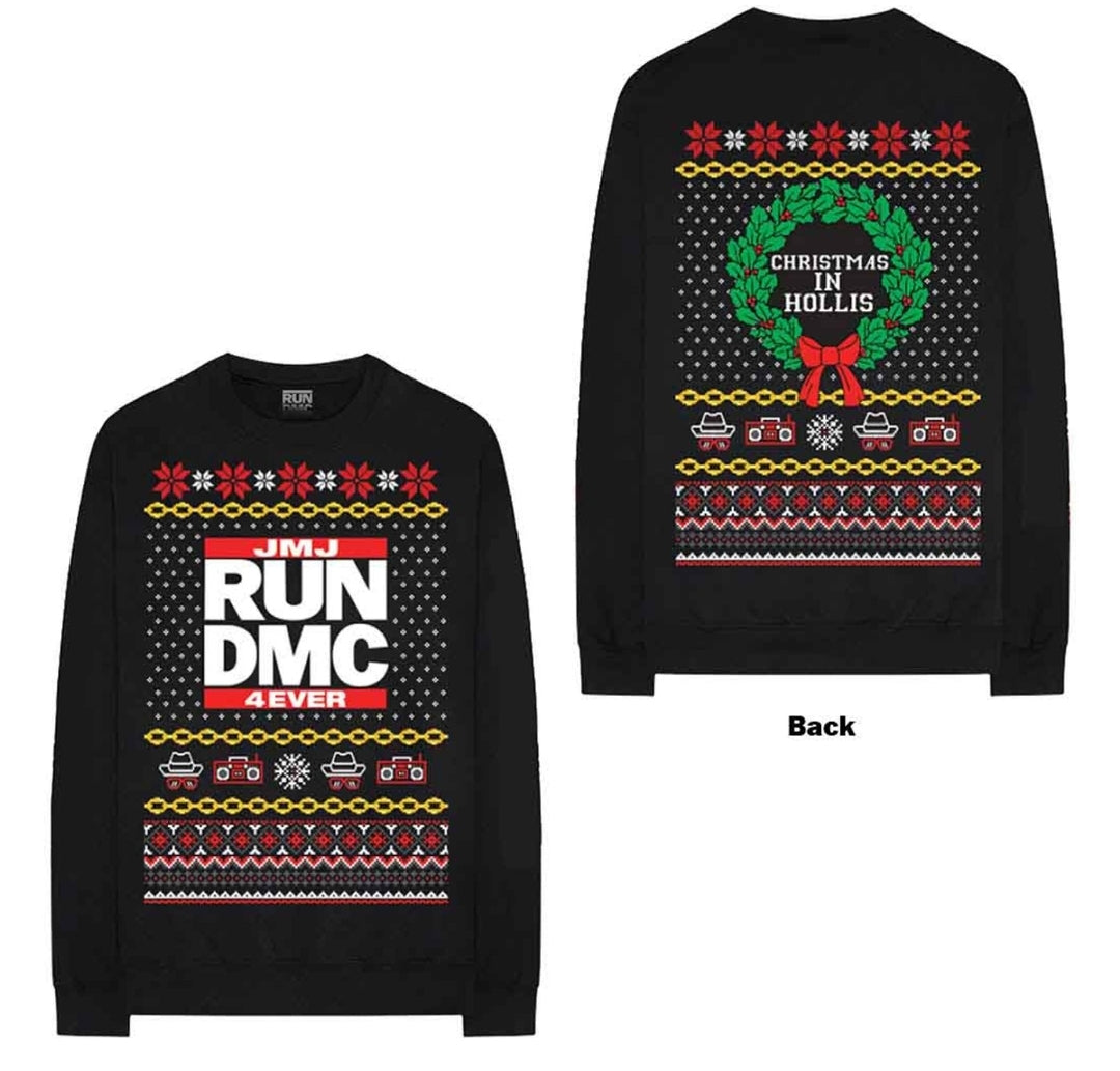 Run DMC - Holiday Logo Sweatshirt Black (Official Licensed)