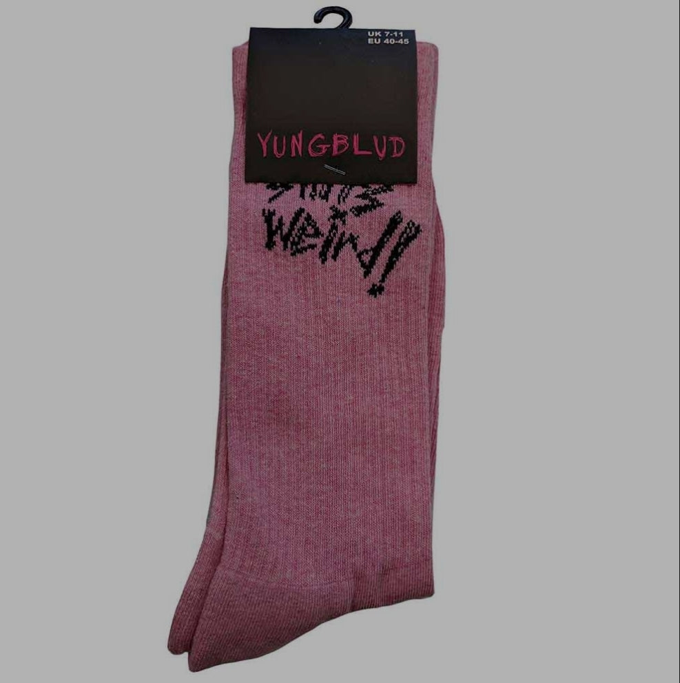 Official Licensed Yungblud 'Weird!' Terry Socks - Cushioned Front & Back Print