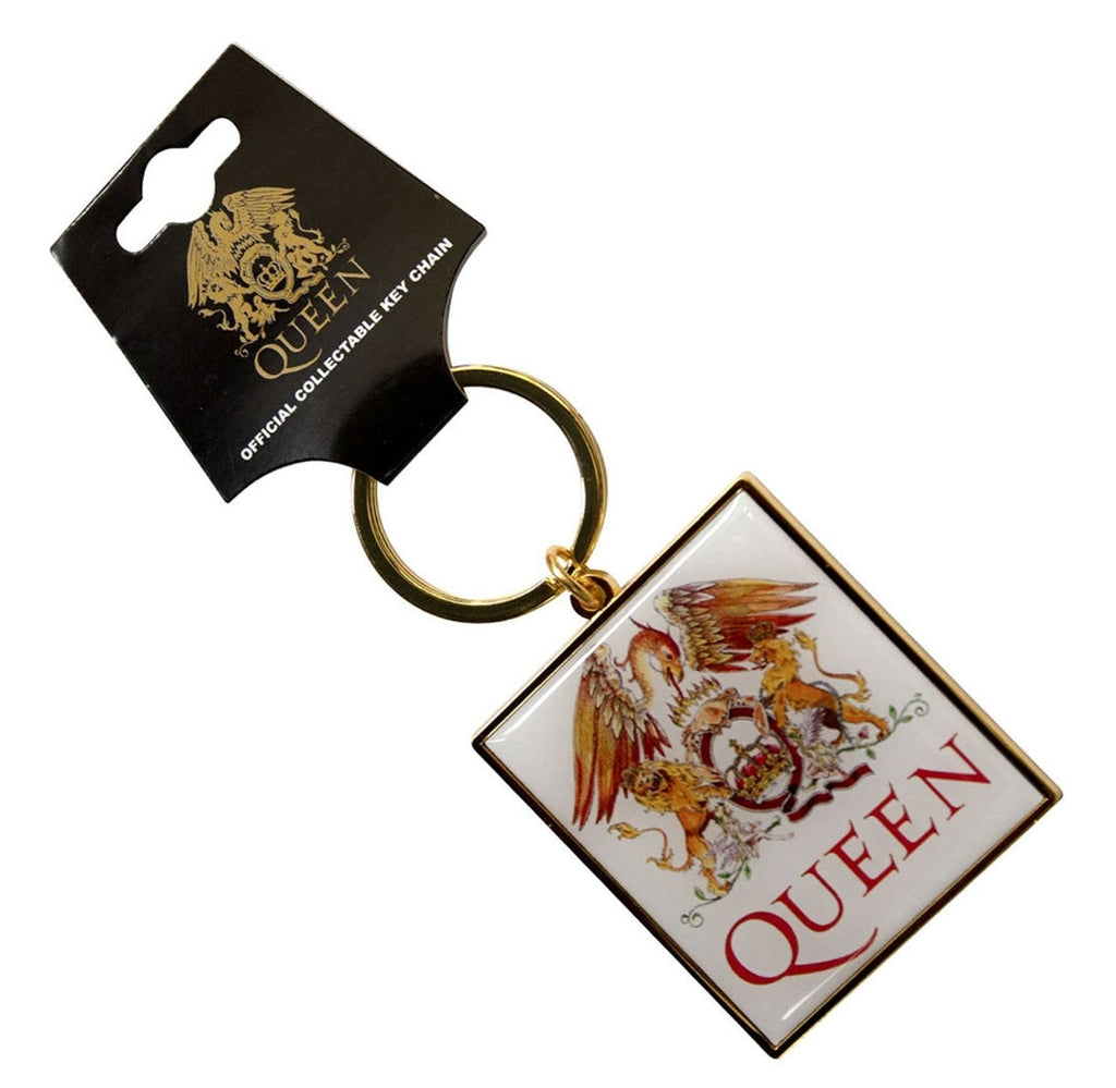 Queen 'Classic Crest' Keychain – Official Licensed Gold Coloured Metal Keyring