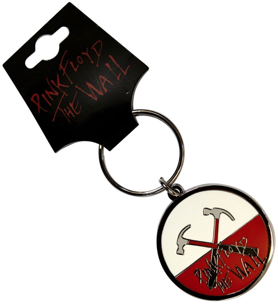 Official Pink Floyd 'The Wall Hammers Logo' Keychain - Nickel Plated Enamel | Classic Rock Gift