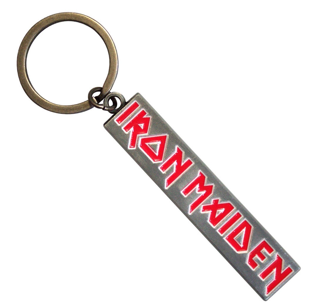 Iron Maiden 'Logo' Keychain – Official Licensed Antiqued Silver Metal Keyring