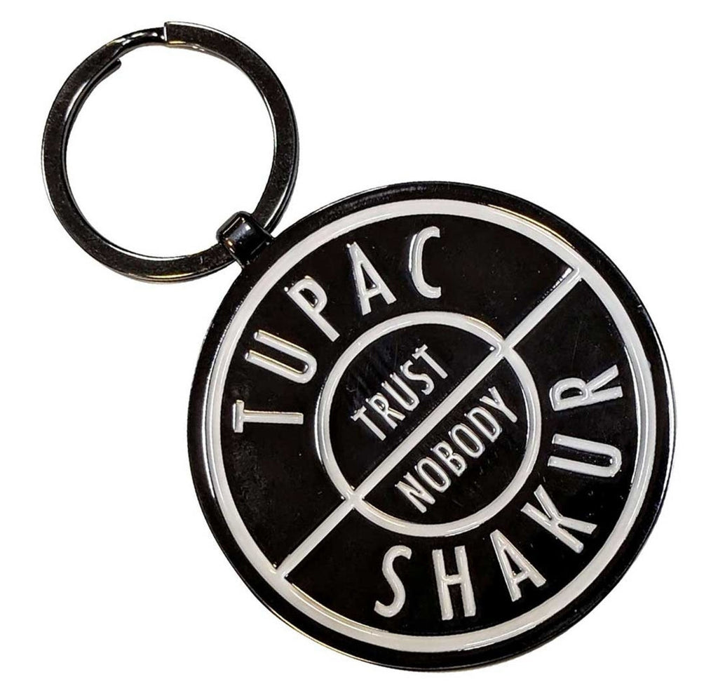 Tupac 'Trust Nobody' Keychain – Official Licensed Black Nickel Plated Metal Keyring