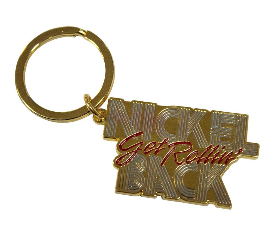 Nickelback 'Get Rollin’' Keychain – Official Licensed Shiny Gold Coloured Metal Keyring