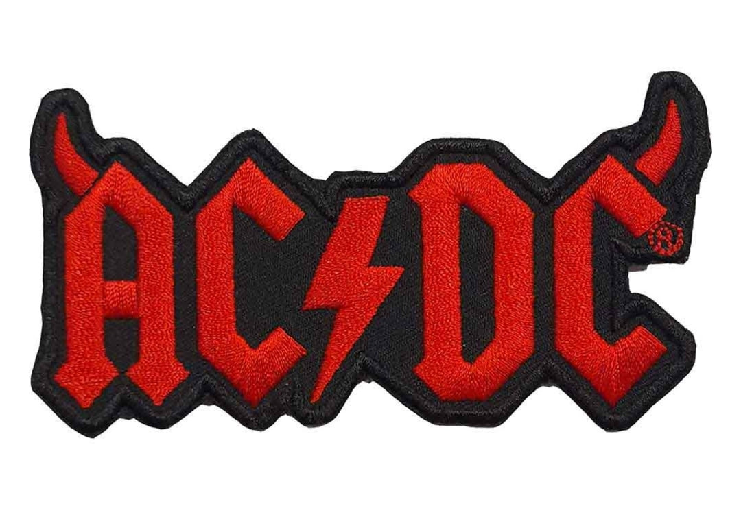 Official AC/DC 'Horns Logo' Woven Patch - 48x95mm Iron-On BOLT! | Rock Gift